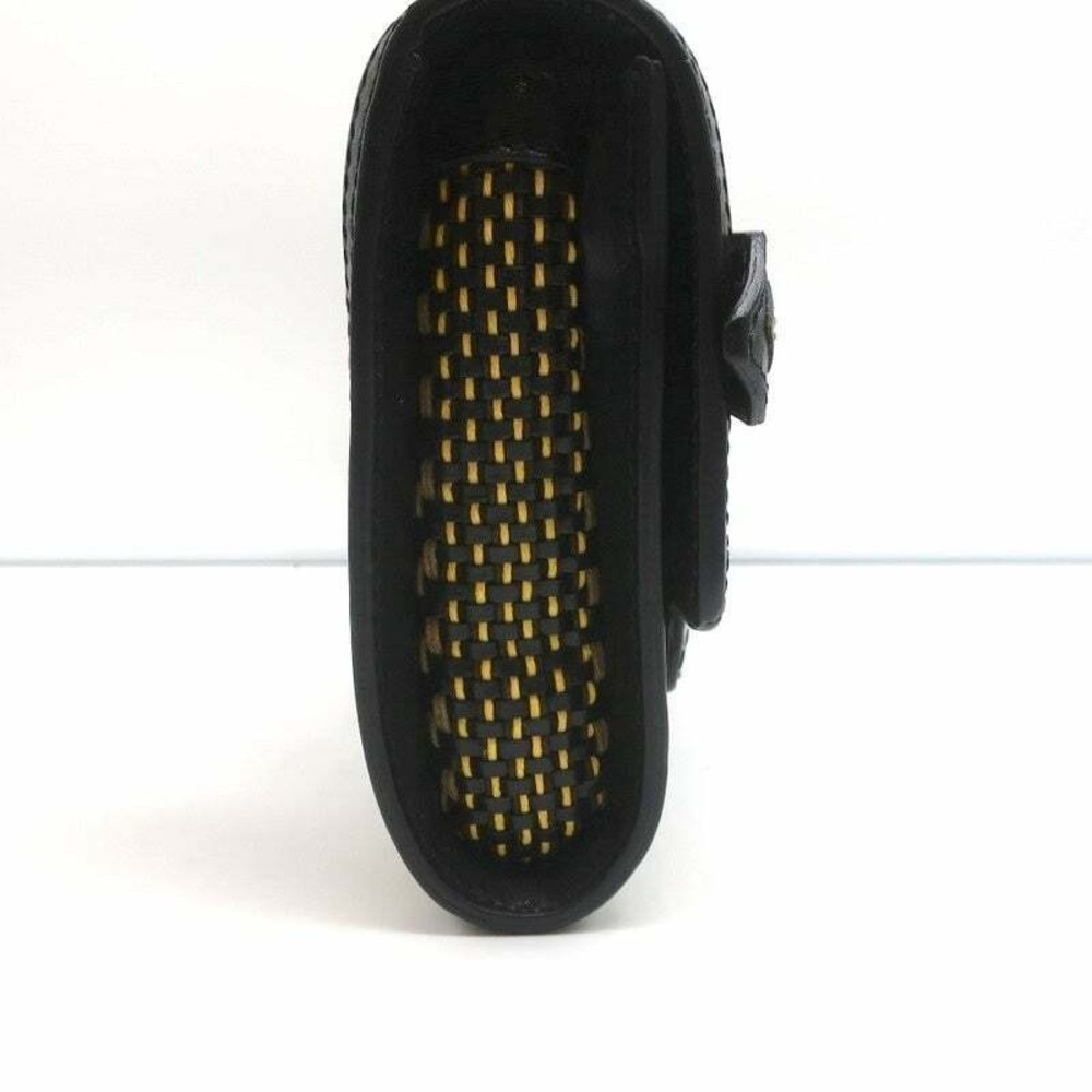 Burberry Prorsum Margot Oversize Buckle Clutch Black/Multi Woven Leather - Picture 5 of 12